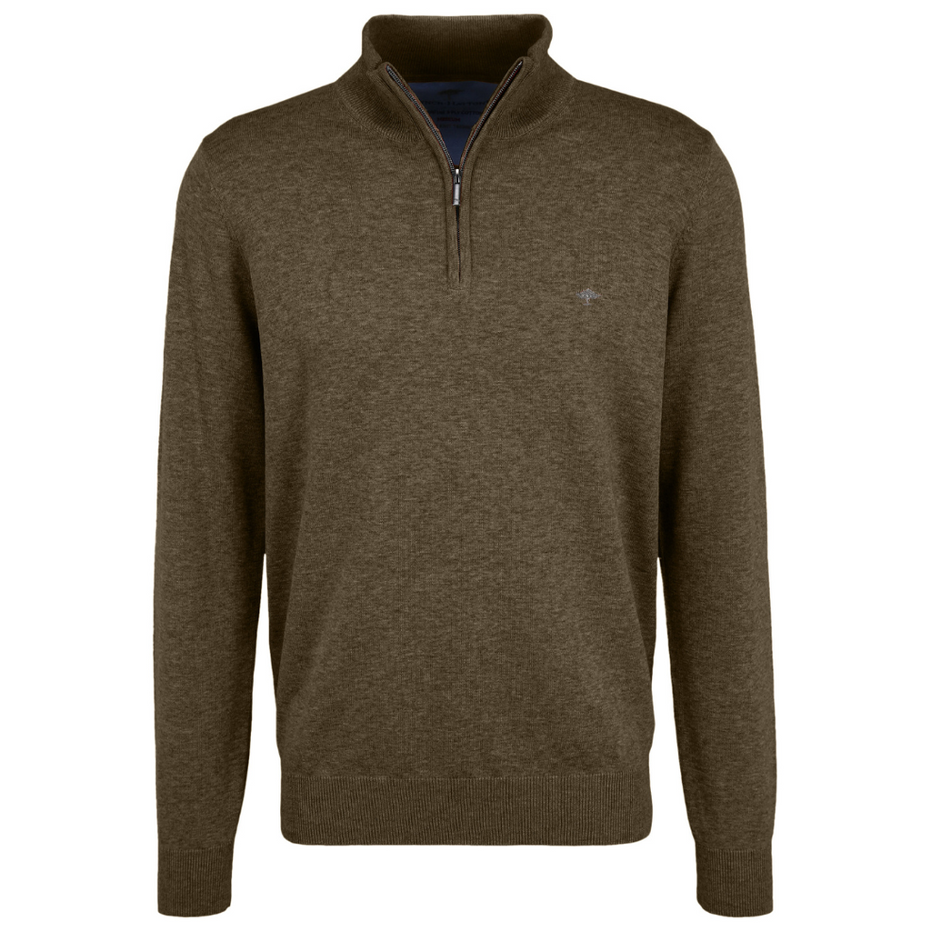 Fynch Hatton 100% Lambwool Quarter Zip Sweater Meadow